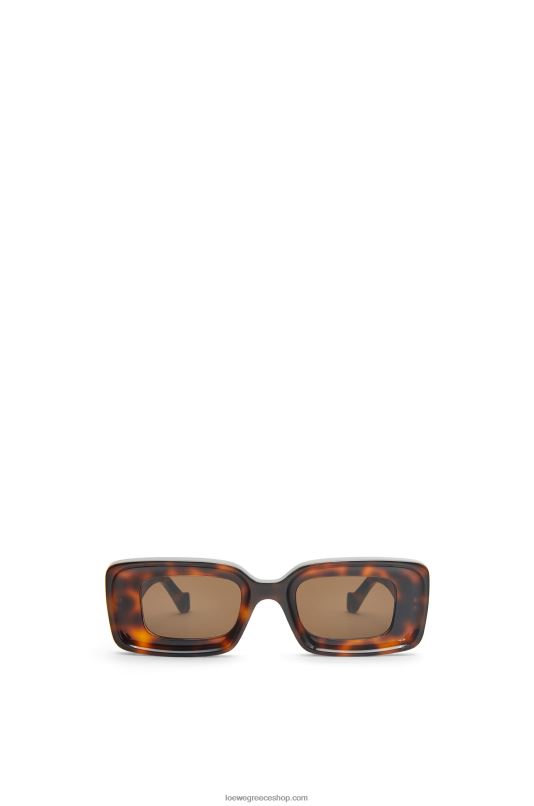 Loewe γυναίκες ορθογώνια γυαλιά ηλίου σε acetate RZR0J1425 Αβάνα