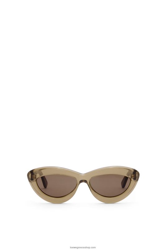 Loewe γυναίκες γυαλιά ηλίου cateye σε acetate RZR0J1498 καφέ πράσινο