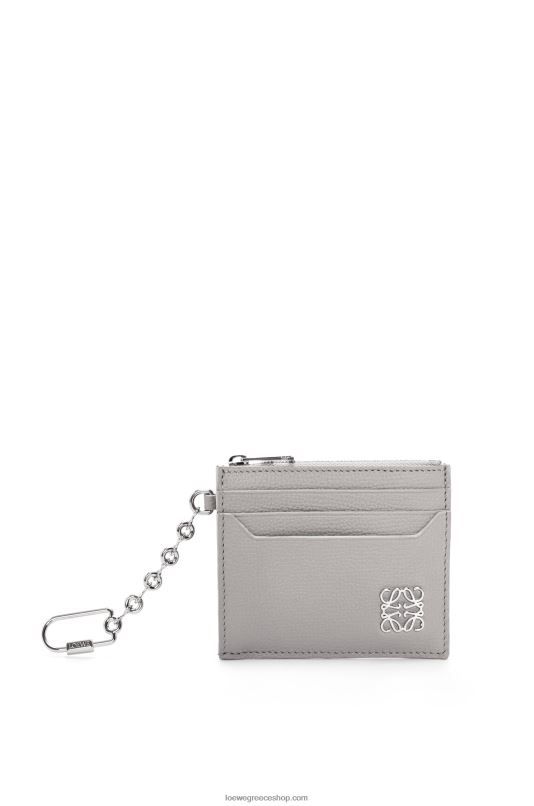 Loewe γυναίκες τετράγωνη κλειδοθήκη αναγραμμάτων από δέρμα μοσχαριού με βότσαλο RZR0J1321 μαργαριταρένιο γκρι