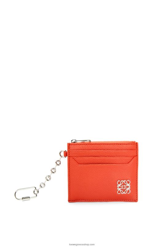 Loewe γυναίκες τετράγωνη κλειδοθήκη αναγραμμάτων από δέρμα μοσχαριού με βότσαλο RZR0J1324 πορτοκαλί ανατολή του ηλίου