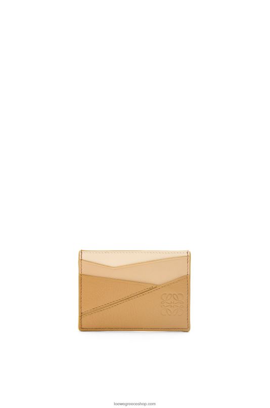 Loewe γυναίκες παζλ απλή καρτοθήκη σε κλασικό δέρμα μοσχαριού RZR0J1328 ανγκόρα/σκονισμένο μπεζ