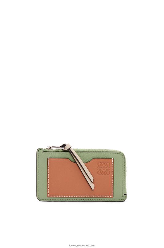 Loewe γυναίκες Θήκη για κέρματα από δέρμα μοσχαριού με μαλακό κόκκο RZR0J1338 δεντρολίβανο/μαύρισμα