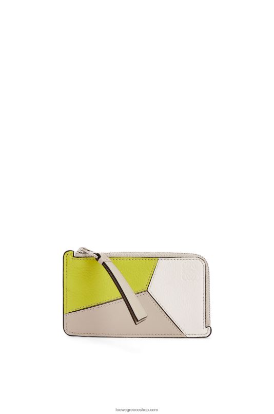 Loewe γυναίκες παζλ χαρτοθήκη για κέρματα σε κλασικό δέρμα μοσχαριού RZR0J1347 ασβέστη κίτρινη/ανοιχτή βρώμη