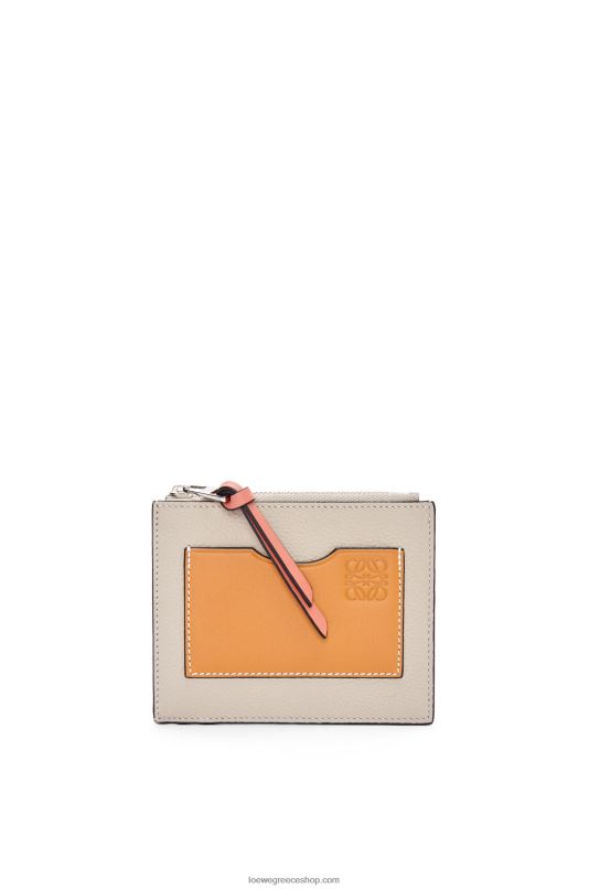 Loewe γυναίκες μεγάλη θήκη για κέρματα από δέρμα μοσχαριού με μαλακό κόκκο RZR0J1353 ελαφριά βρώμη/μέλι
