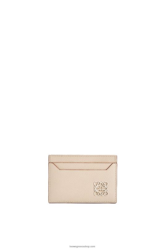 Loewe γυναίκες αναγραμματισμένη θήκη καρτών από δέρμα μοσχαριού με βότσαλο RZR0J1356 φως φάντασμα