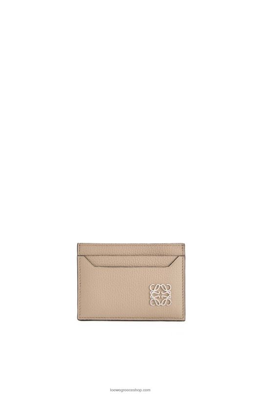 Loewe γυναίκες αναγραμματισμένη θήκη καρτών από δέρμα μοσχαριού με βότσαλο RZR0J1357 άμμος