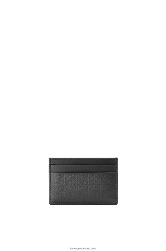 Loewe γυναίκες επαναλάβετε την απλή θήκη καρτών σε ανάγλυφο μεταξωτό δέρμα μοσχαριού RZR0J1360 μαύρος