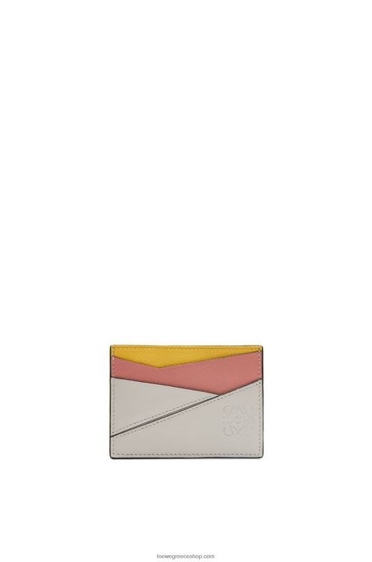 Loewe γυναίκες παζλ απλή καρτοθήκη σε κλασικό δέρμα μοσχαριού RZR0J1364 άνθιση φάντασμα/ροδακινιάς