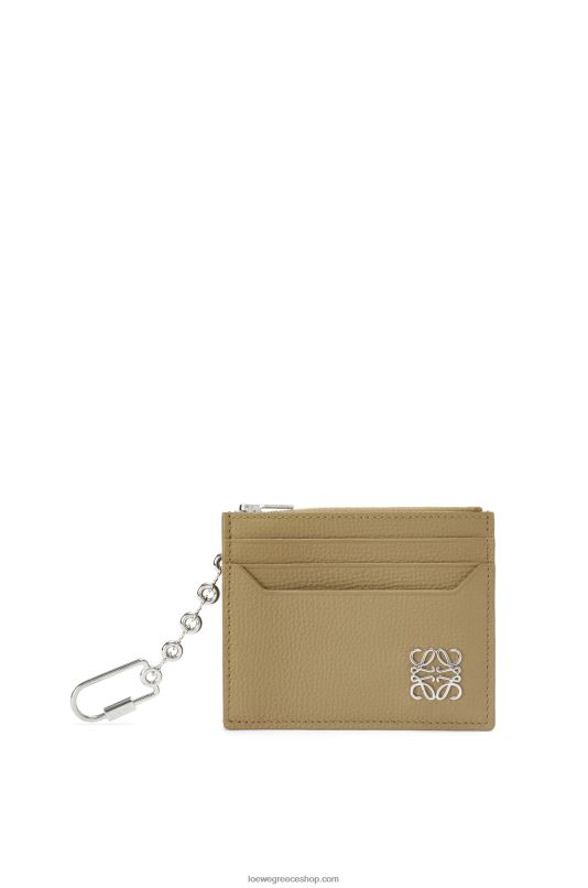 Loewe γυναίκες τετράγωνη καρτοθήκη αναγραμμάτων από δέρμα μοσχαριού με βότσαλο με αλυσίδα RZR0J1367 πράσινη αγκινάρα