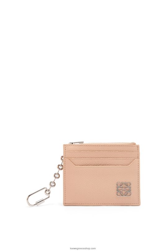 Loewe γυναίκες τετράγωνη καρτοθήκη αναγραμμάτων από δέρμα μοσχαριού με βότσαλο με αλυσίδα RZR0J1368 γυμνός