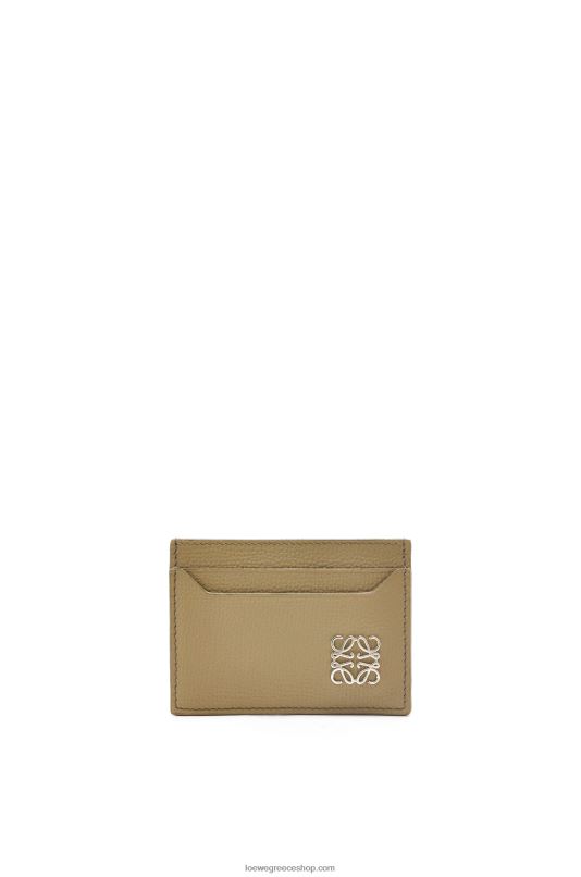 Loewe γυναίκες αναγραμματισμένη θήκη καρτών από δέρμα μοσχαριού με βότσαλο RZR0J1371 πράσινη αγκινάρα