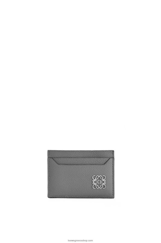 Loewe γυναίκες αναγραμματισμένη θήκη καρτών από δέρμα μοσχαριού με βότσαλο RZR0J1372 γκρι ασφάλτου