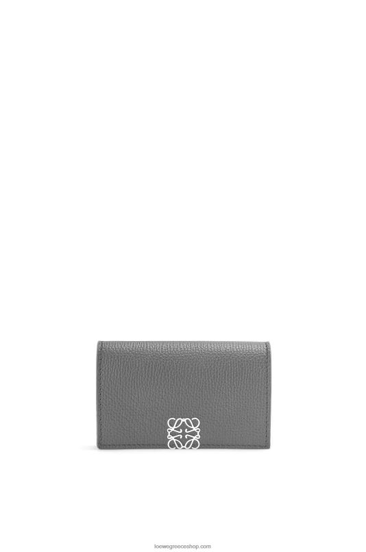 Loewe γυναίκες κάτοχος επαγγελματικής κάρτας αναγράμματος από δέρμα μοσχαριού με βότσαλο RZR0J1374 γκρι ασφάλτου