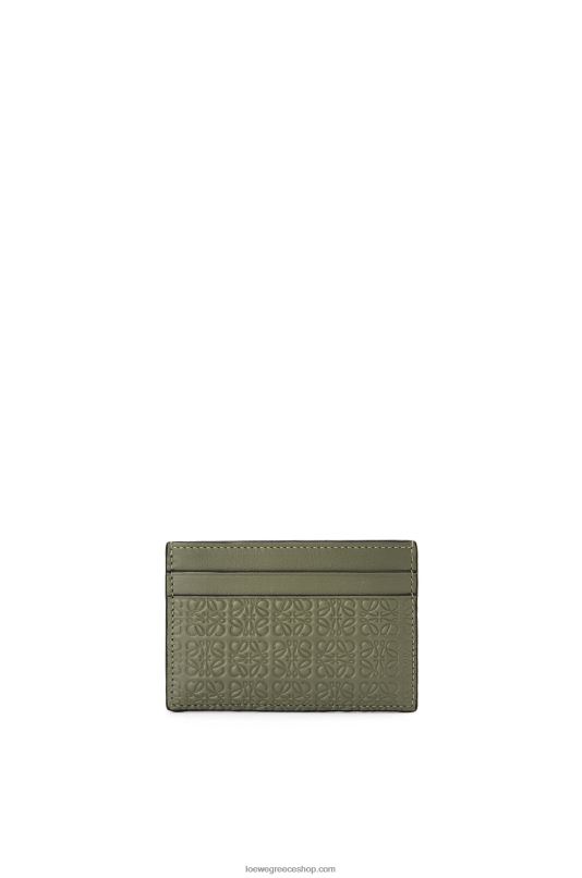 Loewe γυναίκες επαναλάβετε την απλή θήκη καρτών σε ανάγλυφο μεταξωτό δέρμα μοσχαριού RZR0J1376 πράσινο αβοκάντο