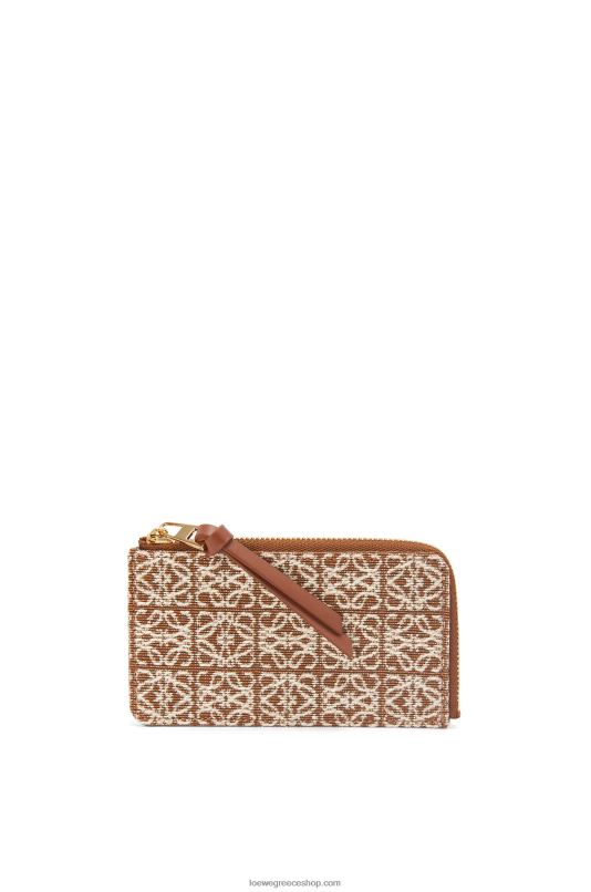 Loewe γυναίκες κερματοθήκη σε ζακάρ και δέρμα μοσχαριού RZR0J1389 μαύρισμα/πεκάν