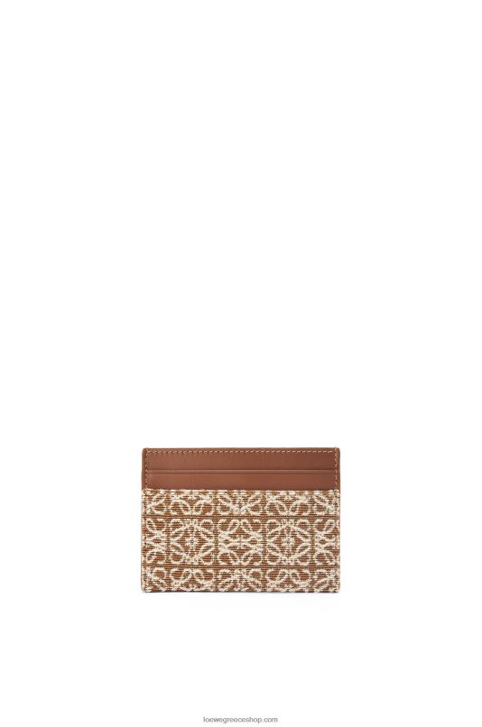 Loewe γυναίκες απλή κάρτα σε ζακάρ και δέρμα μοσχαριού RZR0J1391 μαύρισμα/πεκάν