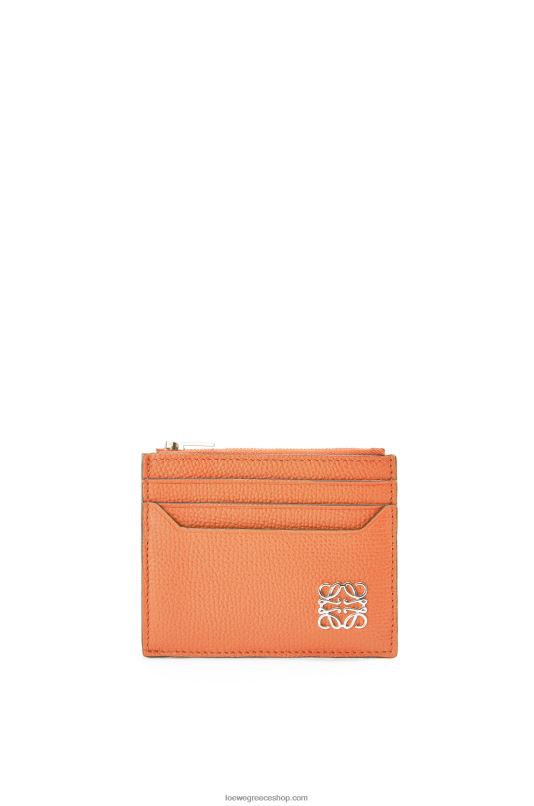 Loewe γυναίκες τετράγωνη κάρτα με φερμουάρ αναγραμμάτων σε δέρμα μοσχαριού με βότσαλο RZR0J1399 κοραλλιογενή ύφαλο
