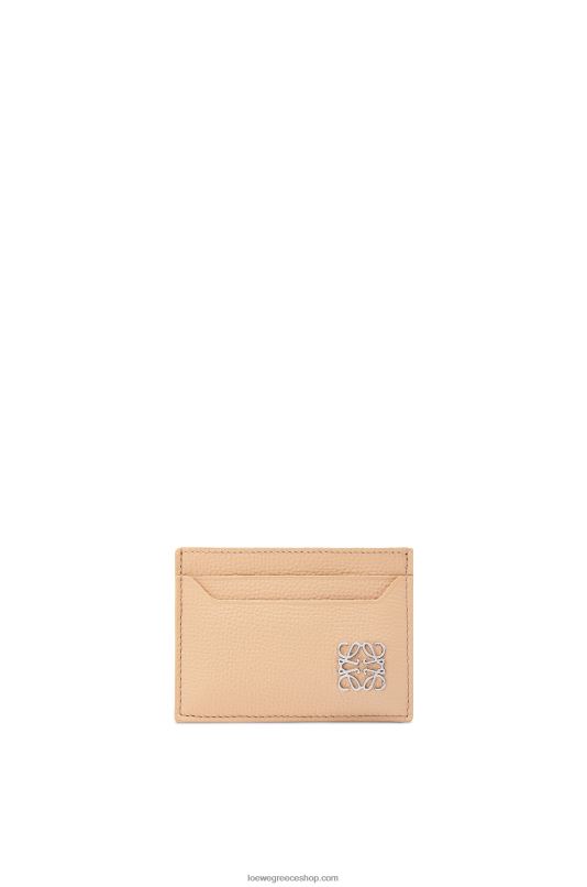 Loewe γυναίκες αναγραμματισμένη θήκη καρτών από δέρμα μοσχαριού με βότσαλο RZR0J1403 γυμνός