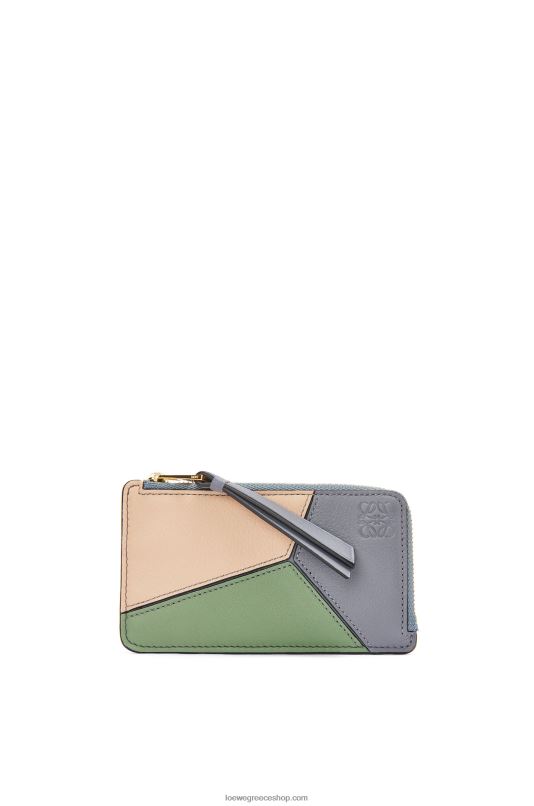 Loewe γυναίκες παζλ χαρτοθήκη για κέρματα σε κλασικό δέρμα μοσχαριού RZR0J1409 άσφαλτο γκρι/γυμνό