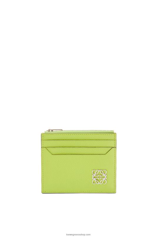 Loewe γυναίκες τετράγωνη κάρτα με φερμουάρ αναγραμμάτων σε δέρμα μοσχαριού με βότσαλο RZR0J1410 πράσινα φασόλια