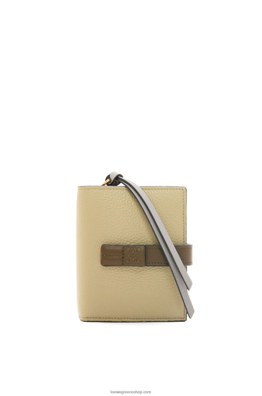 Loewe γυναίκες συμπαγές πορτοφόλι με φερμουάρ από δέρμα μοσχαριού με απαλούς κόκκους RZR0J1211 φασκόμηλο πράσινο/σκούρο χακί πράσινο