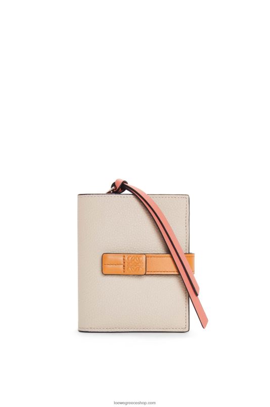 Loewe γυναίκες συμπαγές πορτοφόλι με φερμουάρ από δέρμα μοσχαριού με απαλούς κόκκους RZR0J1222 ελαφριά βρώμη/μέλι