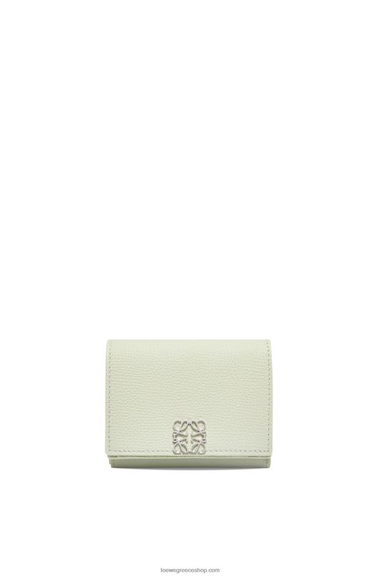 Loewe γυναίκες αναγραμματισμένο πορτοφόλι τρίπτυχο από δέρμα μοσχαριού με βότσαλο RZR0J1232 ελαφριά σελαντόνα