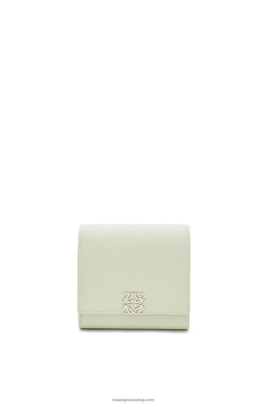 Loewe γυναίκες πορτοφόλι αναγραμματισμένο με πτερύγιο από δέρμα μοσχαριού με βότσαλο RZR0J1233 ελαφριά σελαντόνα