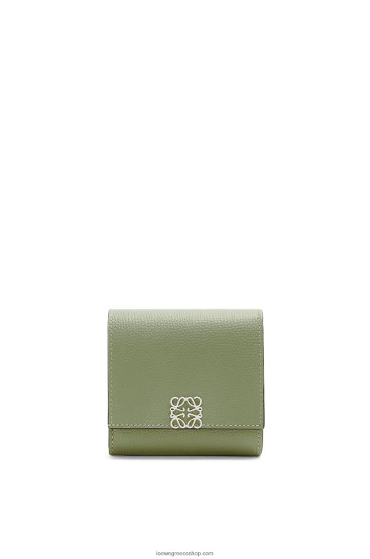 Loewe γυναίκες πορτοφόλι αναγραμματισμένο με πτερύγιο από δέρμα μοσχαριού με βότσαλο RZR0J1248 δενδρολίβανο