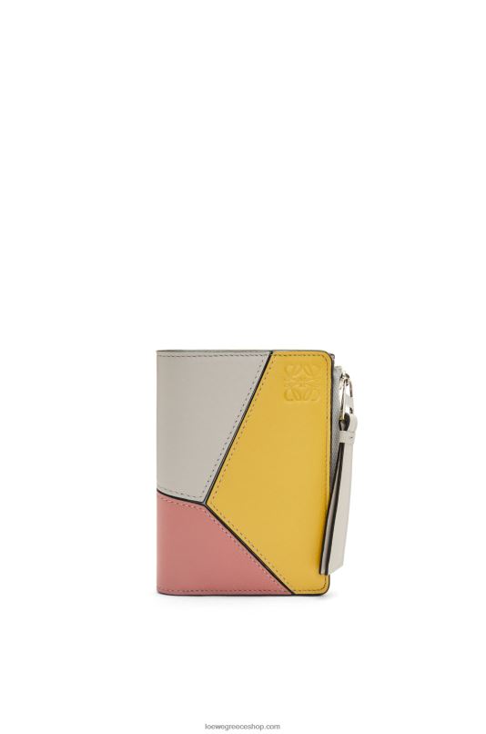 Loewe γυναίκες παζλ λεπτό δίπτυχο πορτοφόλι σε κλασική γάμπα RZR0J1263 άνθιση φάντασμα/ροδακινιάς