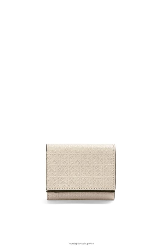 Loewe γυναίκες επαναλάβετε το τρίπτυχο πορτοφόλι σε ανάγλυφο μεταξωτό δέρμα μοσχαριού RZR0J1271 ελαφριά βρώμη