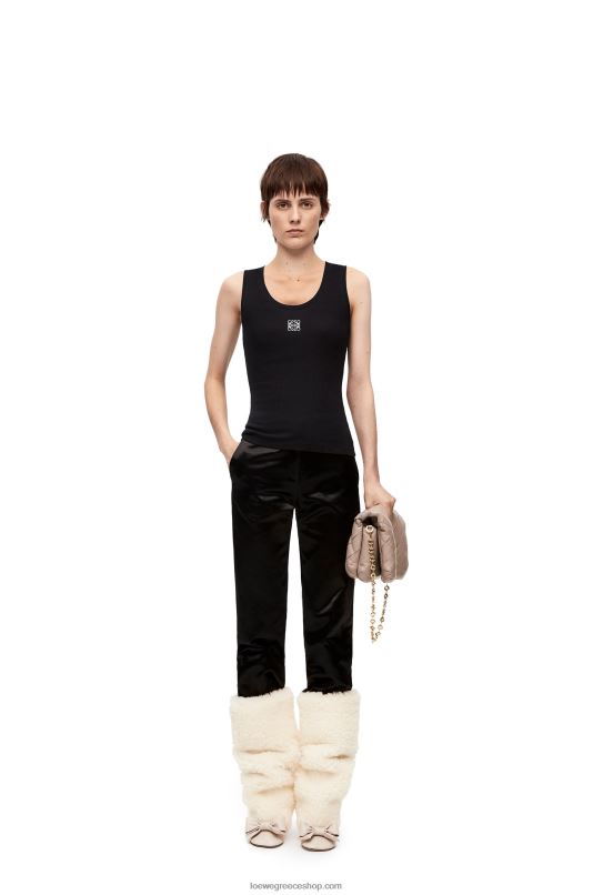 Loewe γυναίκες φανελάκι αναγραμματισμού από βαμβάκι RZR0J902 μαύρος
