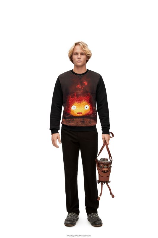 Loewe γυναίκες φούτερ calcifer από βαμβάκι RZR0J843 μαύρο/πολύχρωμο