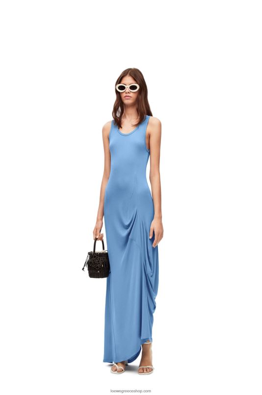 Loewe γυναίκες ασύμμετρο φόρεμα σε βισκόζη RZR0J1048 μπλε του ουρανού