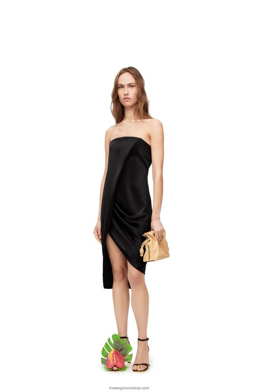 Loewe γυναίκες φόρεμα μπουστάκι σε κρεπ σατέν RZR0J1070 μαύρος