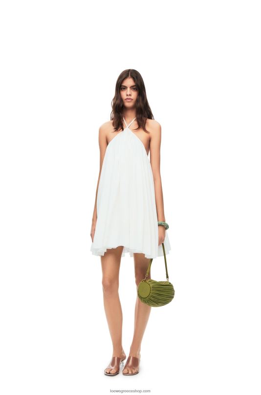 Loewe γυναίκες Φόρεμα halterneck από λινό RZR0J1054 άσπρο
