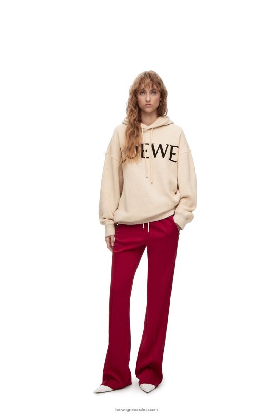 Loewe γυναίκες υπερμεγέθη εφαρμοστή κουκούλα από βαμβάκι RZR0J801 ελεφαντόδοντο