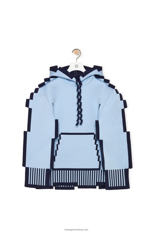 Loewe γυναίκες φούτερ με pixel σε τεχνικό πλεκτό RZR0J802 γαλάζιο