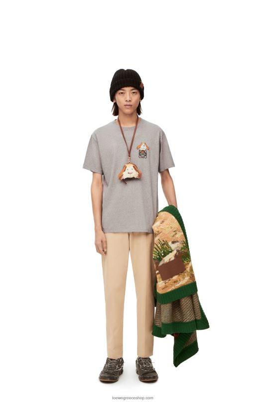 Loewe γυναίκες Heen anagram t-shirt από βαμβάκι RZR0J846 γκρι μελανζέ
