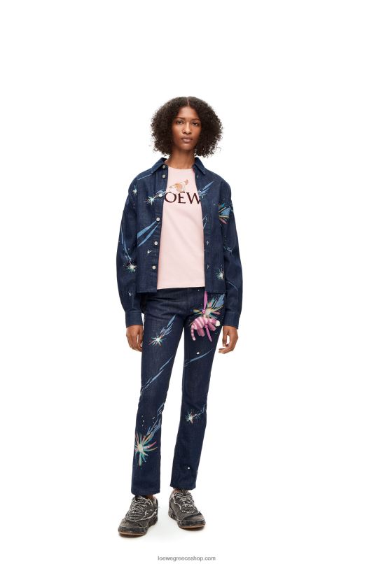 Loewe γυναίκες Heen t-shirt από βαμβάκι RZR0J832 κιμωλία
