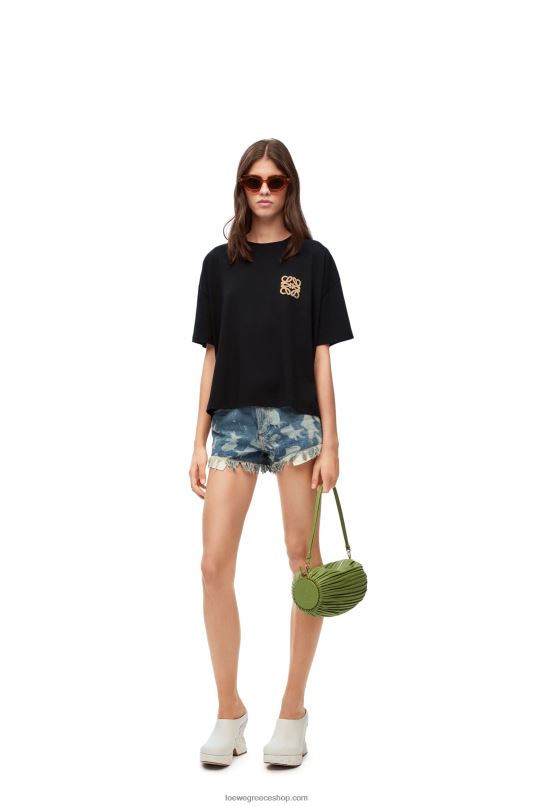 Loewe γυναίκες T-shirt anagram craft από βαμβάκι RZR0J793 μαύρος