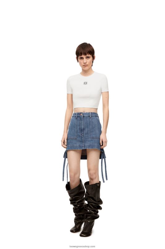 Loewe γυναίκες cropped top από βαμβάκι RZR0J897 άσπρο