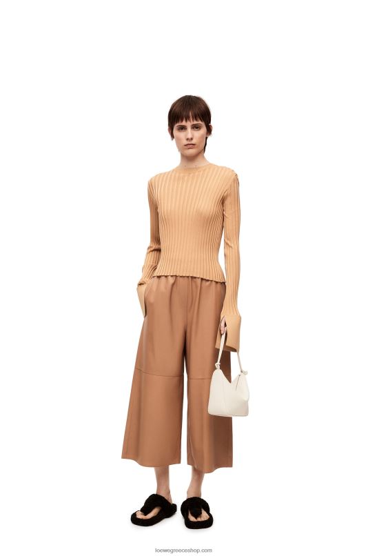 Loewe γυναίκες κομμένο παντελόνι από δέρμα αρνιού νάπα RZR0J1144 είδος ζαχαροτού
