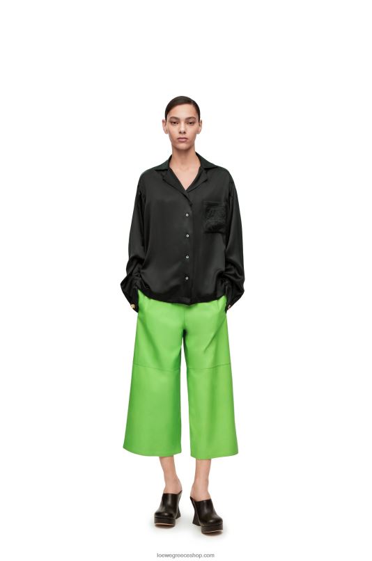 Loewe γυναίκες cropped παντελόνι σε νάπα RZR0J1111 fluo green