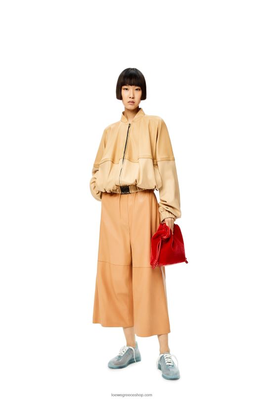 Loewe γυναίκες cropped ελαστικό παντελόνι RZR0J1146 βούτυρο