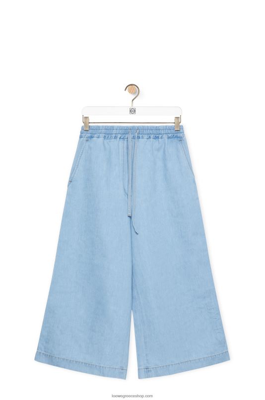 Loewe γυναίκες cropped παντελόνι σε τζιν RZR0J1182 ελαφρύ τζιν