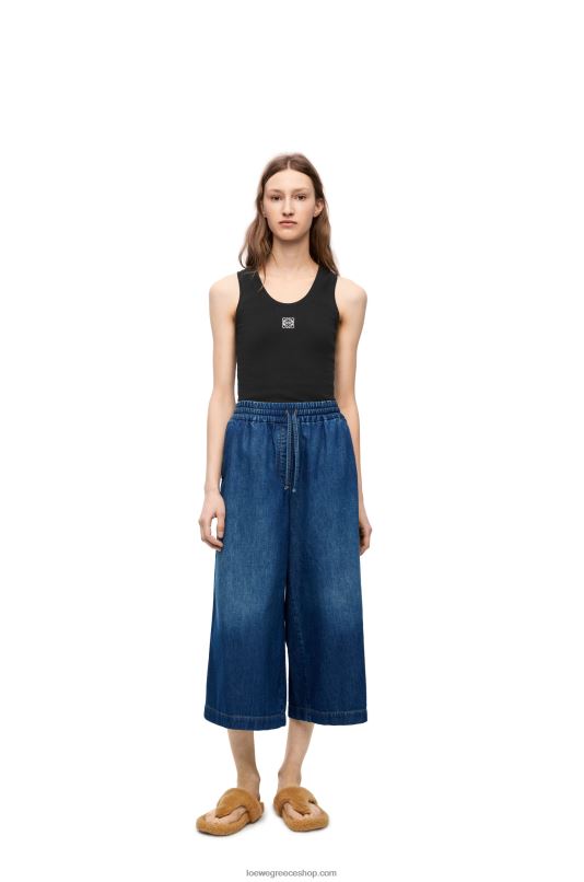 Loewe γυναίκες cropped παντελόνι σε τζιν RZR0J1194 πλυμένο τζιν