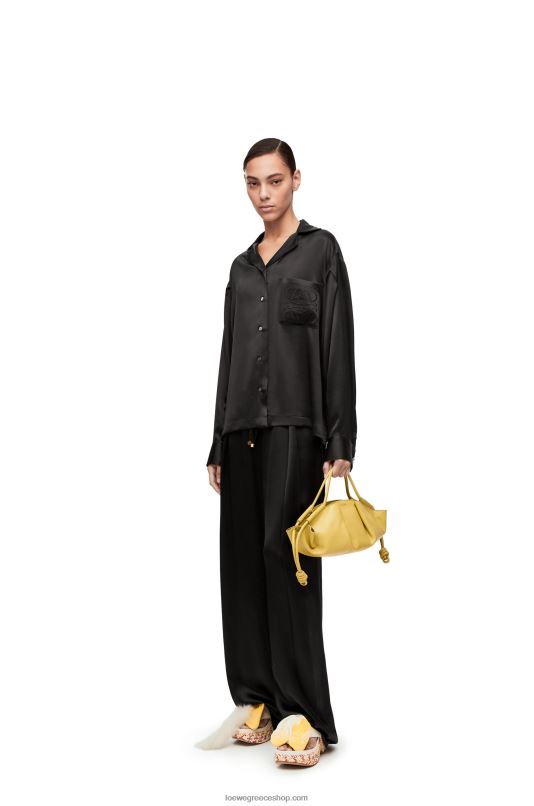 Loewe γυναίκες μπλούζα πιτζάμα από μετάξι RZR0J886 μαύρος