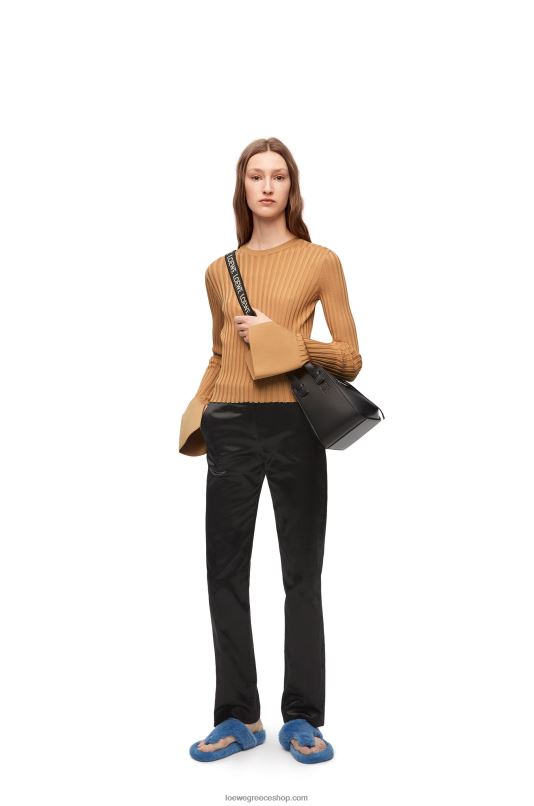 Loewe γυναίκες μακρυμάνικο τοπ σε βισκόζη RZR0J847 μπεζ