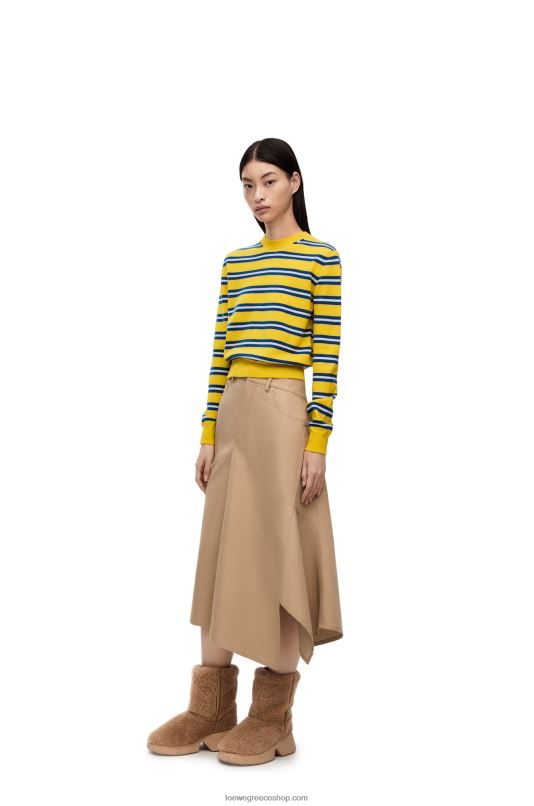 Loewe γυναίκες ριγέ πουλόβερ σε μαλλί RZR0J989 κίτρινο/γαλάζιο λουλακί